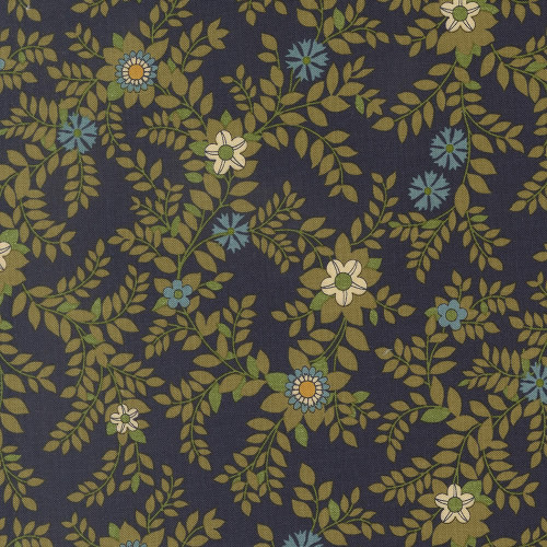 Moda Fabrics Chelsea Garden Moda Galivanting Garden Florals Midnight Blue