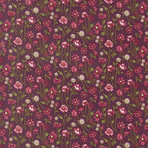 Moda Fabrics Chelsea Garden Moda Cheeky Posy Flower Plum Purple