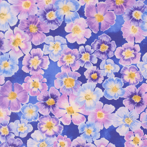Moda Fabrics Delphinium Janet Clare Auricula Floral Agapanthus Blue