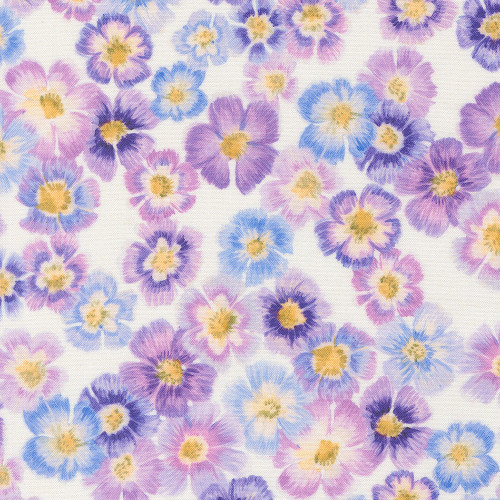 Moda Fabrics Delphinium Janet Clare Auricula Floral Snowdrop