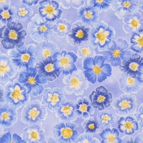 Moda Fabrics Delphinium Janet Clare Auricula Floral Bluebell Blue