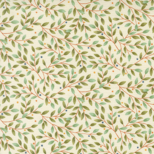 Moda Fabrics Family Tree Deb Strain Dotty Leaves and Branches Warm White