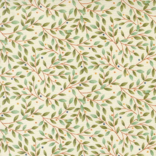 Moda Fabrics Family Tree Deb Strain Dotty Leaves and Branches Warm White