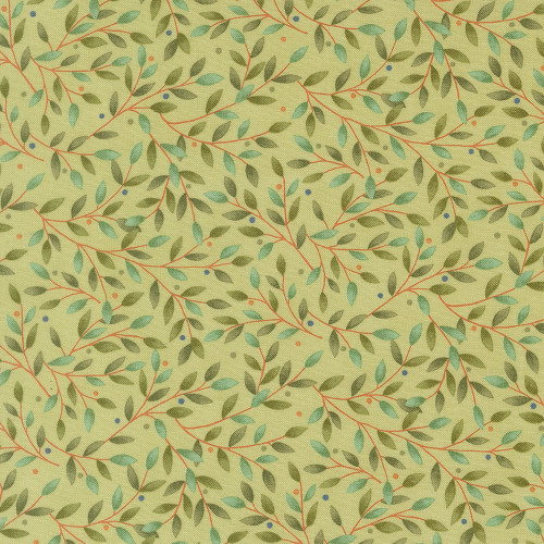 Moda Fabrics Family Tree Deb Strain Dotty Leaves and Branches Eucalyptus Green