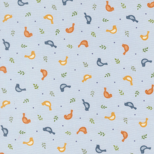 Moda Fabrics Family Tree Deb Strain Birds and Branches Mist Blue