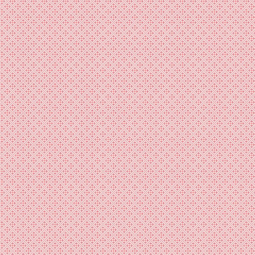 Riley Blake Fabrics Berry and Sage Lori Holt Lace Frosting fabric, pink with tiny floral and lace pattern.