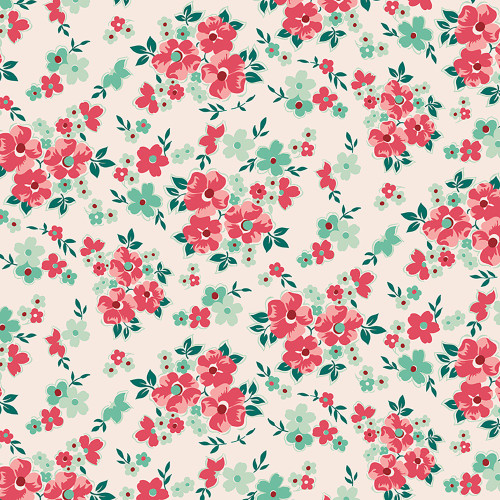 Riley Blake Fabrics Berry and Sage Lori Holt Floral Latte