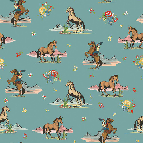 Riley Blake Fabrics Cowgirl Echo Park Main Blue
