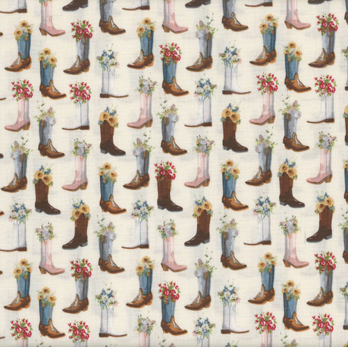 Riley Blake Fabrics Cowgirl Echo Park Boots Cream