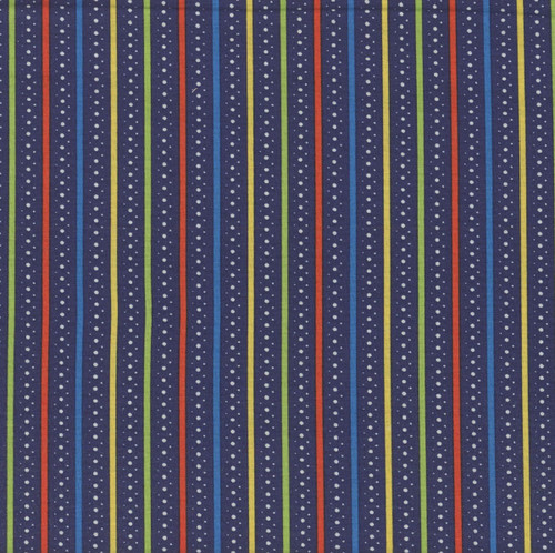 Riley Blake Fabrics Summer's in Town Sandy Gervais Stripes Navy