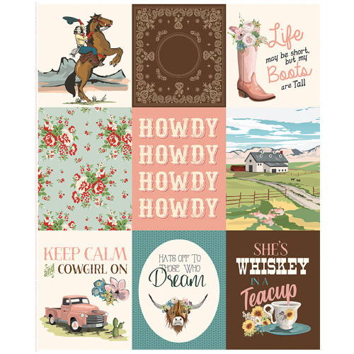 Riley Blake Fabrics Cowgirl Echo Park 35 1/2" x 43 1/2" Panel