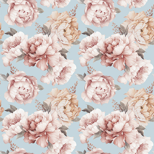 Riley Blake Fabrics Daybreak on the Prairie Modern Prairie Peonies Blue