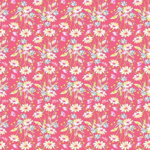 Riley Blake Fabrics Painted Petals Lila Tueller Bouquets Pink
