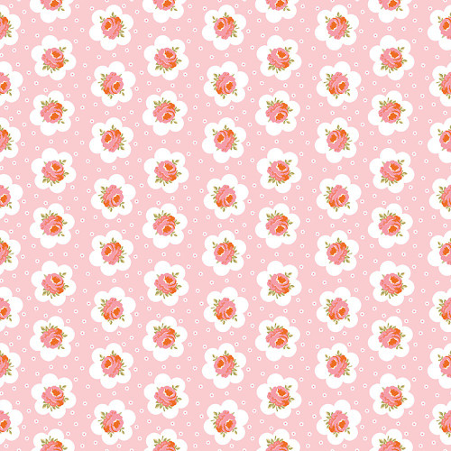 Riley Blake Fabrics Peach Cobbler Lily Asbury Tea Tin Rose Pink