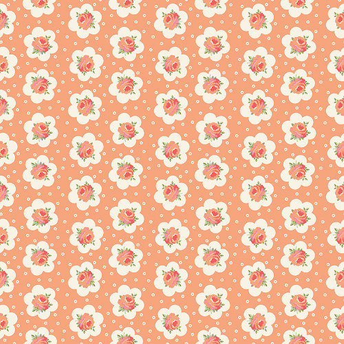 Riley Blake Fabrics Peach Cobbler Lily Asbury Tea Tin Rose Peach