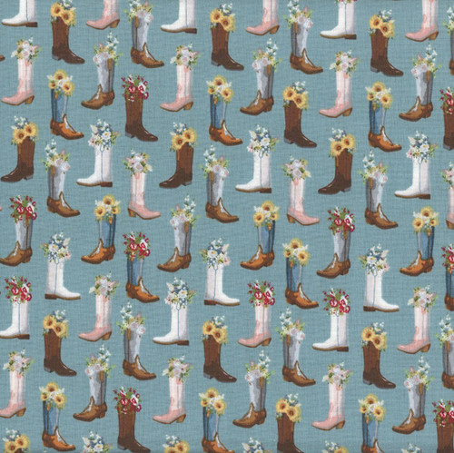 Riley Blake Fabrics Cowgirl Echo Park Boots Blue