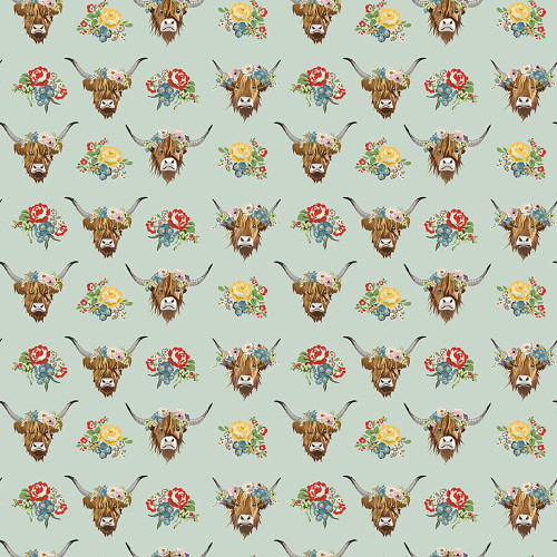 Riley Blake Fabrics Cowgirl Echo Park Highland Cows Misty