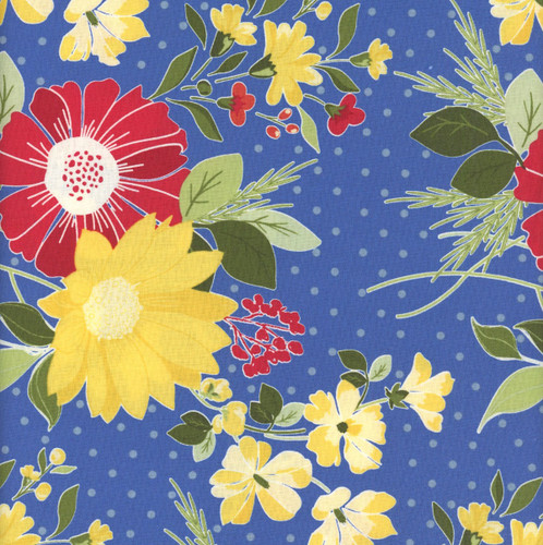 Riley Blake Fabrics Summer's in Town Sandy Gervais Main Blue