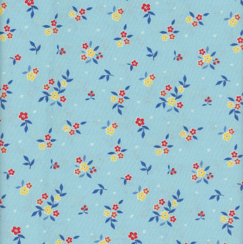 Riley Blake Fabrics Summer's in Town Sandy Gervais Floral Aqua