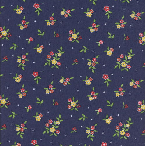 Riley Blake Fabrics Summer's in Town Sandy Gervais Floral Navy