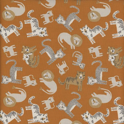 Riley Blake Fabrics Leo and Savannah Deena Rutter Animal Toss Orange