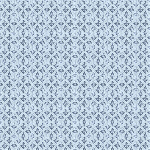 Riley Blake Fabrics Daybreak on the Prairie Modern Prairie Geo Blue, a fabric with a blue and white geometric floral pattern.