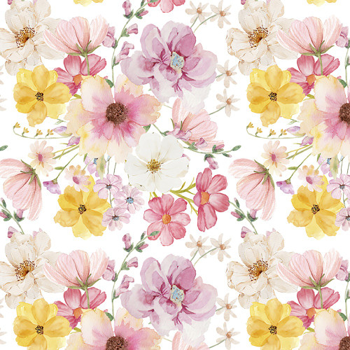 Riley Blake Fabrics Painted Petals Lila Tueller Main White