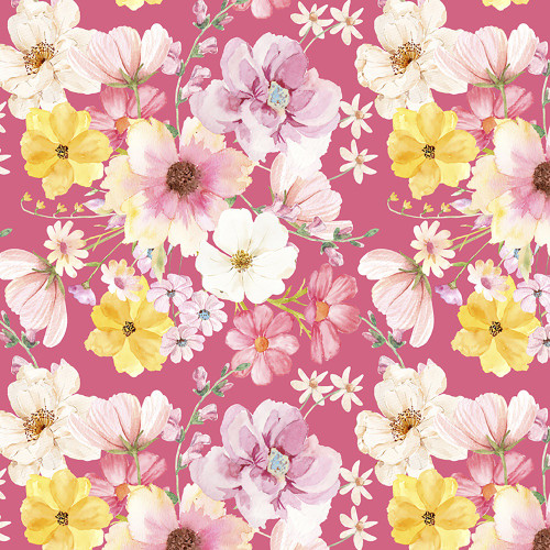 Riley Blake Fabrics Painted Petals Lila Tueller Main Pink