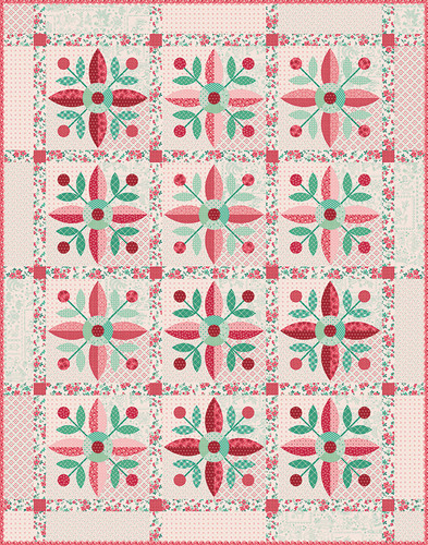 Riley Blake Fabrics Berry and Sage Lori Holt Lori Holt Vintage Applique Quilt Pattern