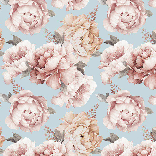 Riley Blake Fabrics Daybreak on the Prairie  108 Inch Wide Quilt Back Peonies Blue