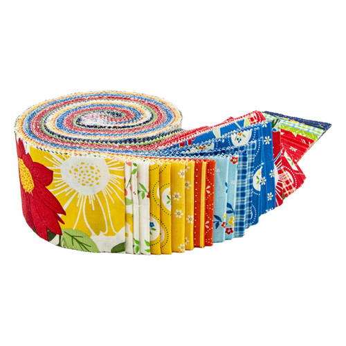 Riley Blake Fabrics Summer's in Town Sandy Gervais 2.5 Inch Rolie Polie, 40 Pcs.