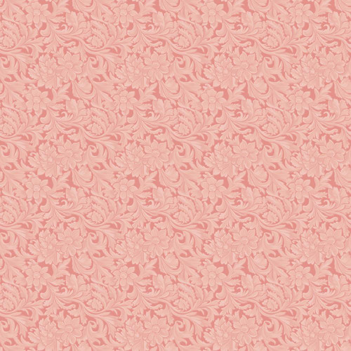 Riley Blake Fabrics Cowgirl Echo Park Leather Pink, floral pattern fabric in pink shades.