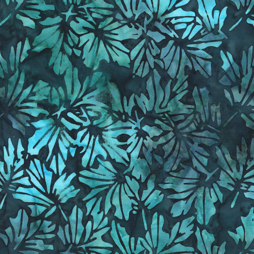 Windham Fabrics Anthology Batiks Kashmir Jacqueline de Jonge Maple Leaves Dark Teal