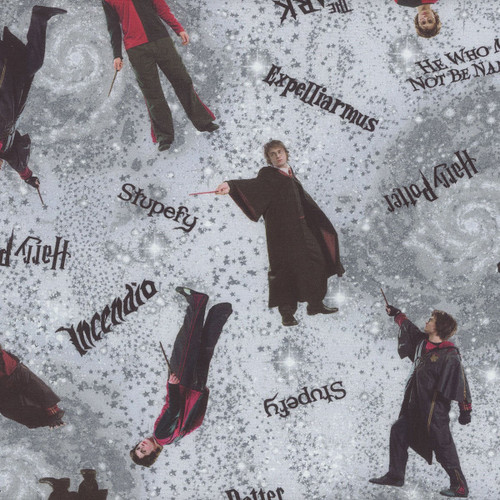 Benartex Fabrics Harry Potter Grey Magic Spells