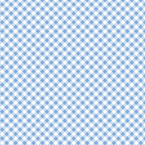 Benartex Fabrics Sweet Gingham Check Baby Blue White, close-up of a light blue and white gingham check fabric pattern with small squares.