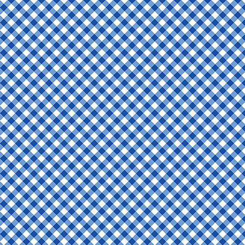 Benartex Fabrics Sweet Gingham Check Royal Blue White, a fabric with a classic gingham check pattern in royal blue and white colors.