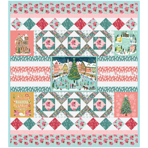 Benartex Fabrics Magical Season Snowfall Sparkle Quilt Kit