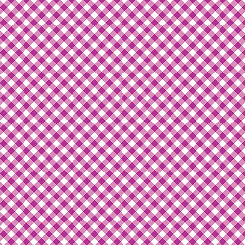 Benartex Fabrics Sweet Gingham Check Purple Pink White, close-up of purple, pink, and white gingham check fabric pattern.