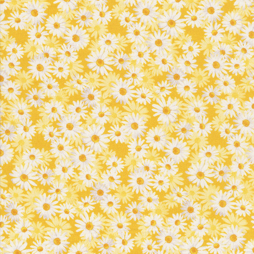 Benartex Fabrics 108 Inch Wide Quilt Backing Yellow Daisy Dance Floral