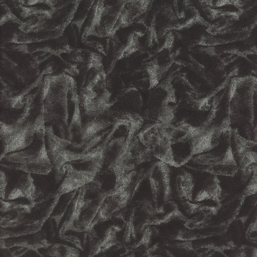 Blank Quilting Fabrics Opulent 108 Inch Wide Crushed Velvet Textured Flannel Black Charcoal Grey