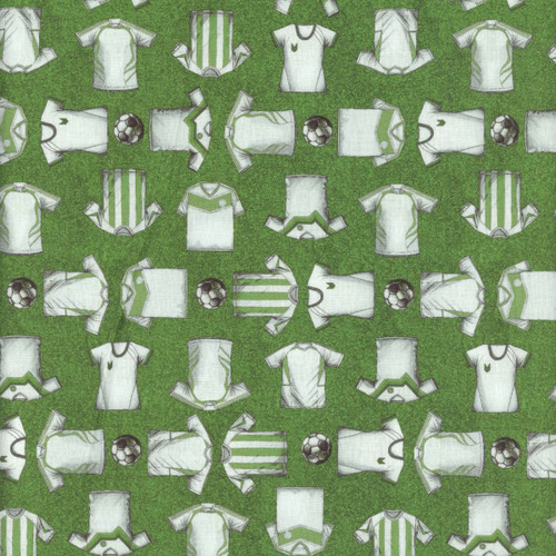 Blank Quilting Fabrics Goalbound World Cup Soccer Green Soccer Jerseys