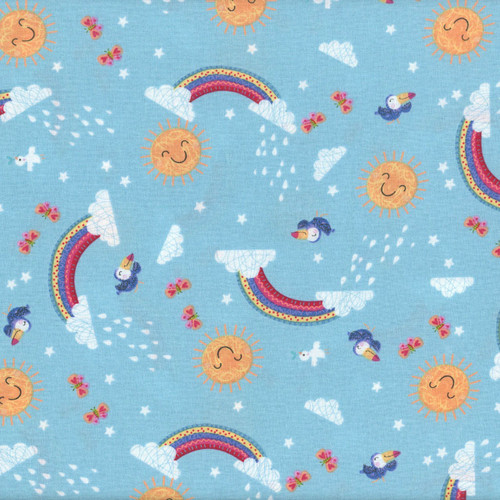 Blank Quilting Fabrics Noah and Friends Blue Rainbows
