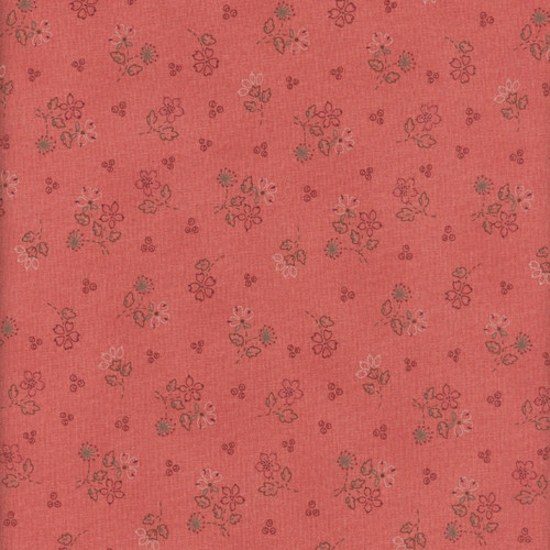 Henry Glass Fabrics Hearth and Home Janet Nesbitt Pink Stitched Floral