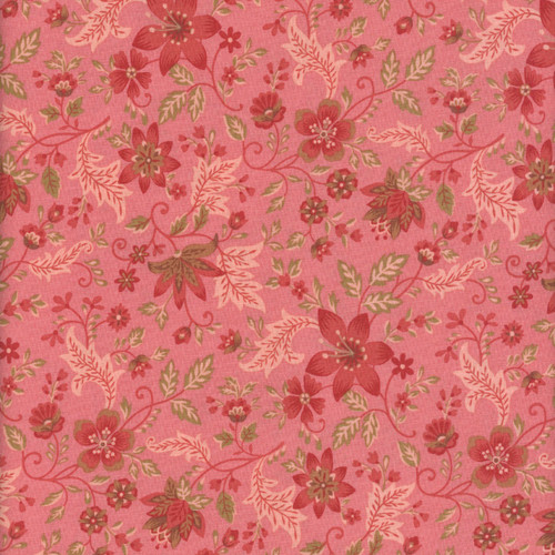 Henry Glass Fabrics Hearth and Home Janet Nesbitt Pink Folk Flower Vine