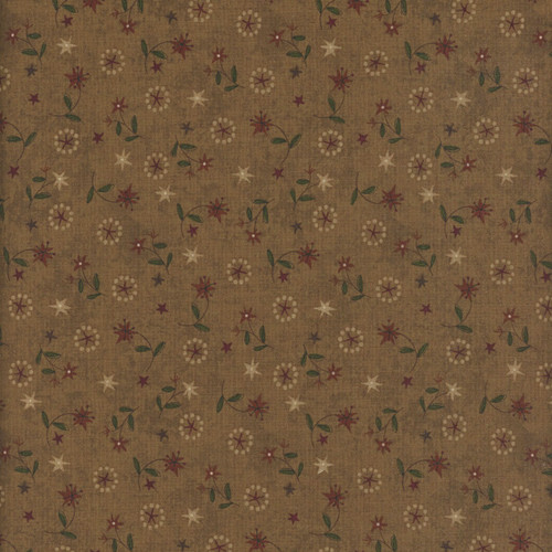Henry Glass Fabrics Hearth and Home Janet Nesbitt Brown Star Lily Scatter