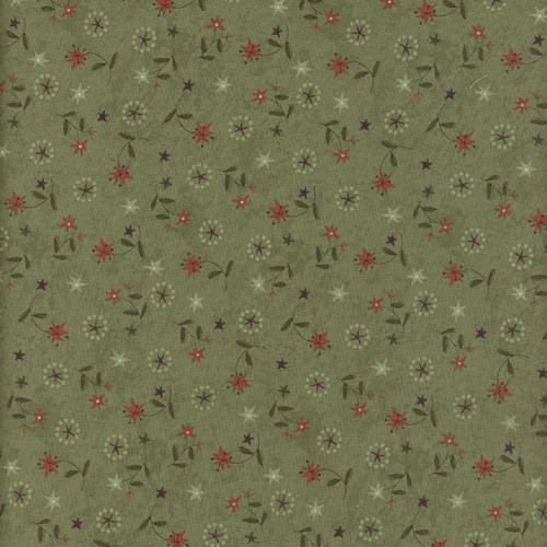 Henry Glass Fabrics Hearth and Home Janet Nesbitt Green Star Lily Scatter