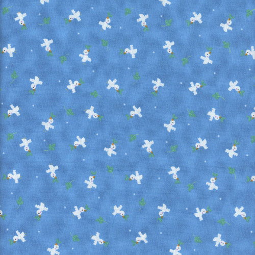 Blank Quilting Fabrics Noah and Friends Cobalt Blue Doves