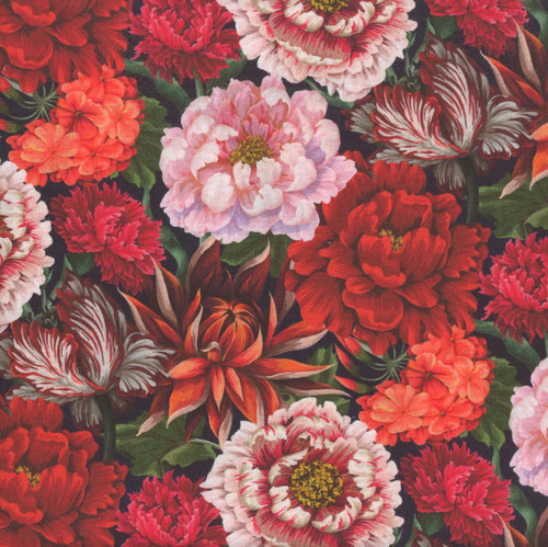 Blank Quilting Fabrics Cameo Appearance Red Large Floral