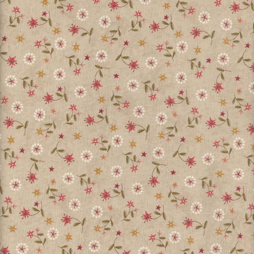 Henry Glass Fabrics Hearth and Home Janet Nesbitt Cream Star Lily Scatter