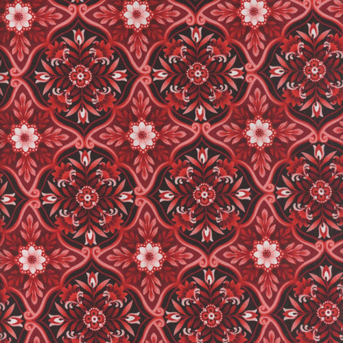 Henry Glass Fabrics Scarlet's Treasure Color Principle Red Foulard Tiles